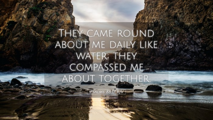 Picture 05 - Psalms 88:17 KJV Desktop Wallpaper - They came round about me daily like water; they - Desktop Bible Verse Wallpaper
