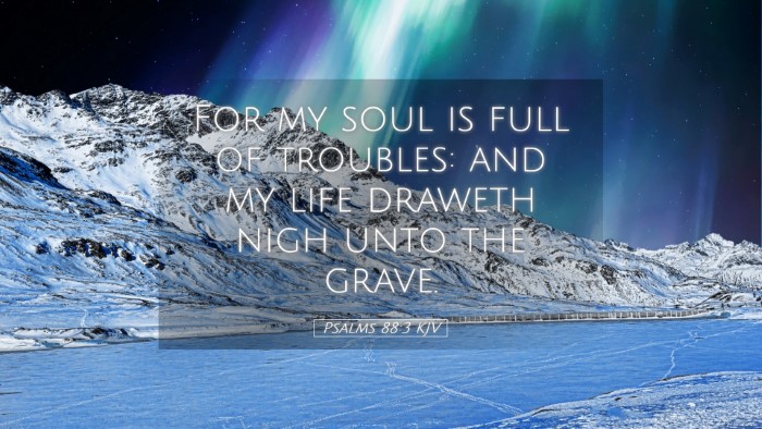 Picture 05 - Psalms 88:3 KJV Desktop Wallpaper - For my soul is full of troubles: and my life - Desktop Bible Verse Wallpaper