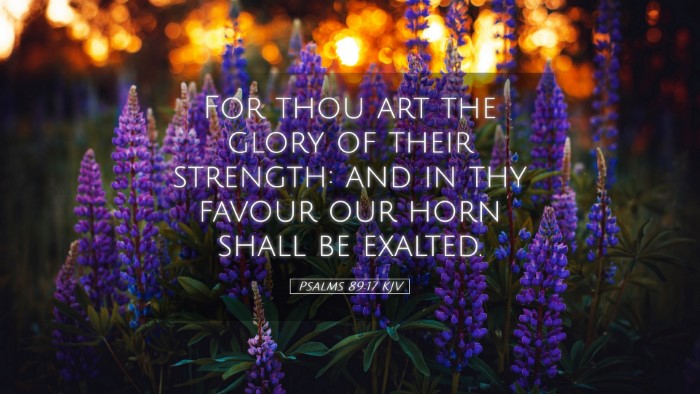 Picture 05 - Psalms 89:17 KJV Desktop Wallpaper - For thou art the glory of their strength: and in - Desktop Bible Verse Wallpaper