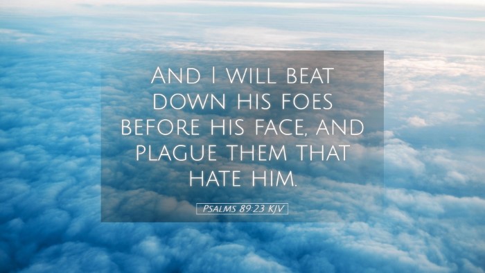 Picture 05 - Psalms 89:23 KJV Desktop Wallpaper - And I will beat down his foes before his face, - Desktop Bible Verse Wallpaper