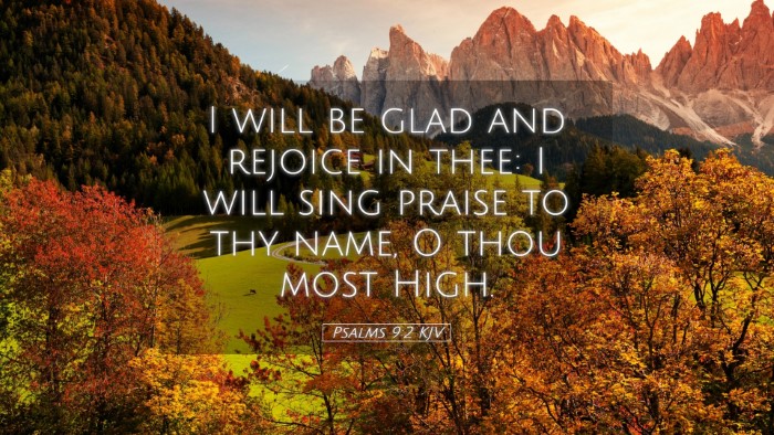 Picture 05 - Psalms 9:2 KJV Desktop Wallpaper - I will be glad and rejoice in thee: I will sing - Desktop Bible Verse Wallpaper