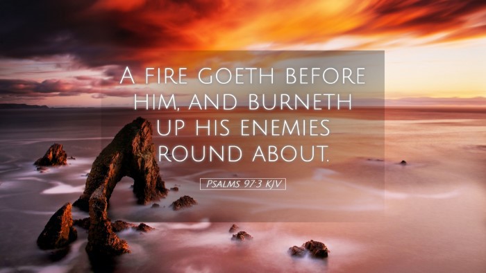 Picture 05 - Psalms 97:3 KJV Desktop Wallpaper - A fire goeth before him, and burneth up his - Desktop Bible Verse Wallpaper