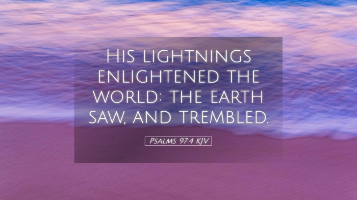 Picture 05 - Psalms 97:4 KJV Desktop Wallpaper - His lightnings enlightened the world: the earth - Desktop Bible Verse Wallpaper