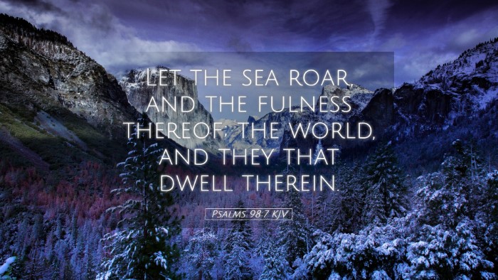 Picture 05 - Psalms 98:7 KJV Desktop Wallpaper - Let the sea roar, and the fulness thereof; the - Desktop Bible Verse Wallpaper