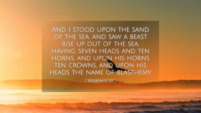 Picture 05 - Revelation 13:1 KJV Desktop Wallpaper - And I stood upon the sand of the sea, and saw a - Desktop Bible Verse Wallpaper