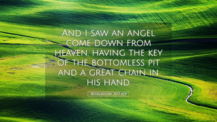 Picture 05 - Revelation 20:1 KJV Desktop Wallpaper - And I saw an angel come down from heaven, having - Desktop Bible Verse Wallpaper
