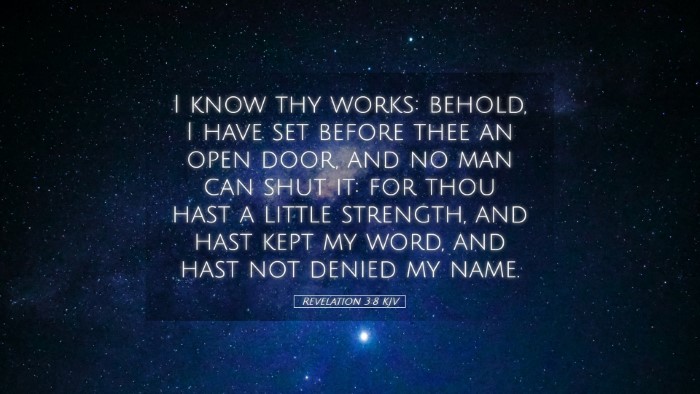 Picture 05 - Revelation 3:8 KJV Desktop Wallpaper - I know thy works: behold, I have set before thee - Desktop Bible Verse Wallpaper