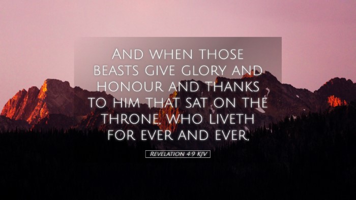 Picture 05 - Revelation 4:9 KJV Desktop Wallpaper - And when those beasts give glory and honour and - Desktop Bible Verse Wallpaper