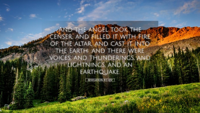 Picture 05 - Revelation 8:5 KJV Desktop Wallpaper - And the angel took the censer, and filled it with - Desktop Bible Verse Wallpaper