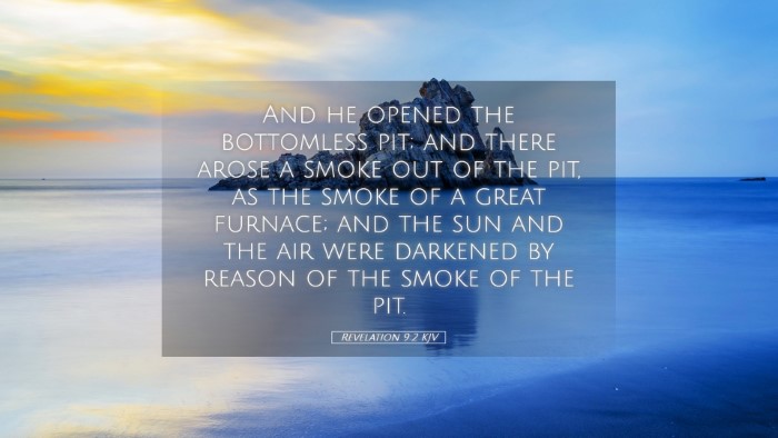 Picture 05 - Revelation 9:2 KJV Desktop Wallpaper - And he opened the bottomless pit; and there arose - Desktop Bible Verse Wallpaper