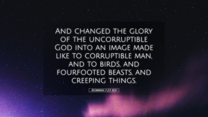 Picture 05 - Romans 1:23 KJV Desktop Wallpaper - And changed the glory of the uncorruptible God - Desktop Bible Verse Wallpaper