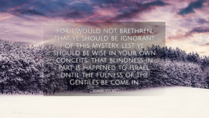 Picture 05 - Romans 11:25 KJV Desktop Wallpaper - For I would not, brethren, that ye should be - Desktop Bible Verse Wallpaper