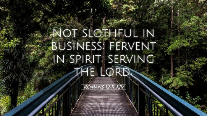 Picture 05 - Romans 12:11 KJV Desktop Wallpaper - Not slothful in business; fervent in spirit; - Desktop Bible Verse Wallpaper