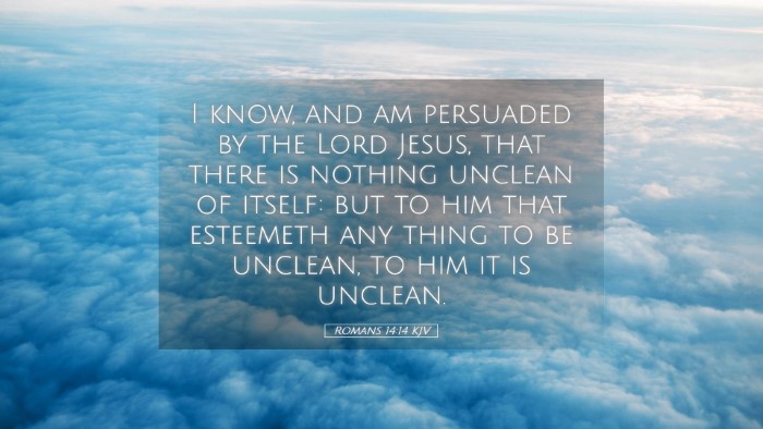 Picture 05 - Romans 14:14 KJV Desktop Wallpaper - I know, and am persuaded by the Lord Jesus, that - Desktop Bible Verse Wallpaper