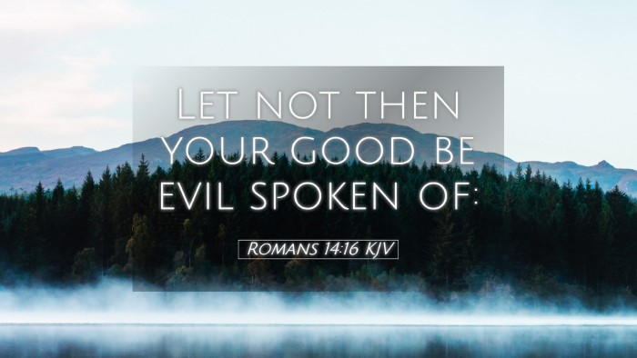 Picture 05 - Romans 14:16 KJV Desktop Wallpaper - Let not then your good be evil spoken - Desktop Bible Verse Wallpaper