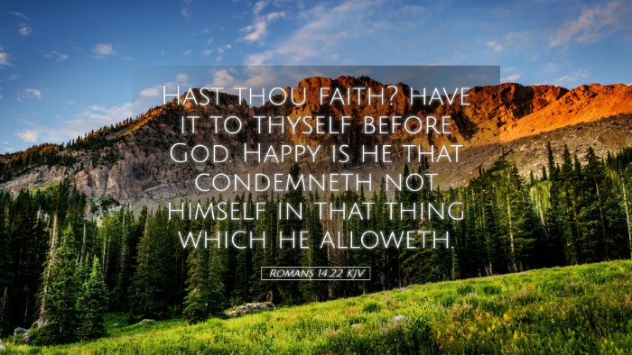 Picture 05 - Romans 14:22 KJV Desktop Wallpaper - Hast thou faith? have it to thyself before God. - Desktop Bible Verse Wallpaper