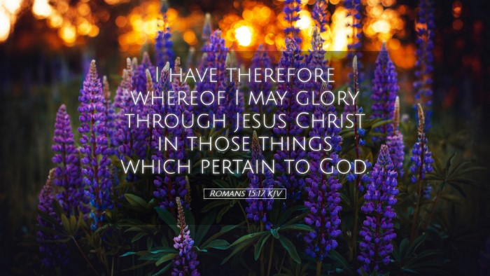 Picture 05 - Romans 15:17 KJV Desktop Wallpaper - I have therefore whereof I may glory through - Desktop Bible Verse Wallpaper