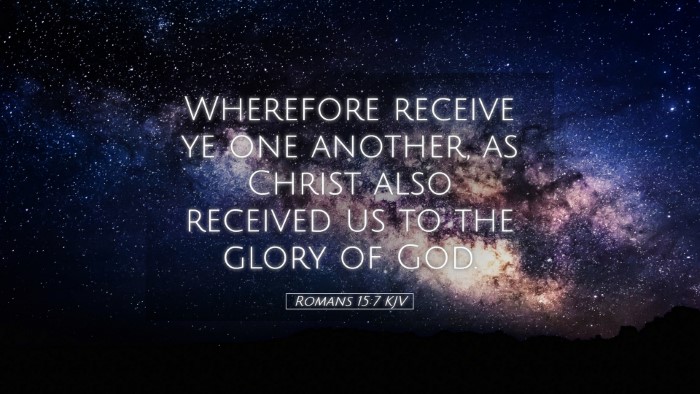 Picture 05 - Romans 15:7 KJV Desktop Wallpaper - Wherefore receive ye one another, as Christ also - Desktop Bible Verse Wallpaper