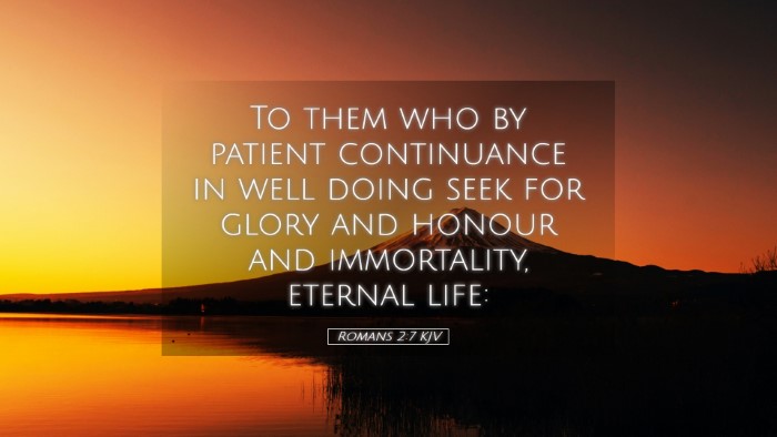Picture 05 - Romans 2:7 KJV Desktop Wallpaper - To them who by patient continuance in well doing - Desktop Bible Verse Wallpaper