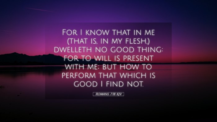 Picture 05 - Romans 7:18 KJV Desktop Wallpaper - For I know that in me (that is, in my flesh,) - Desktop Bible Verse Wallpaper
