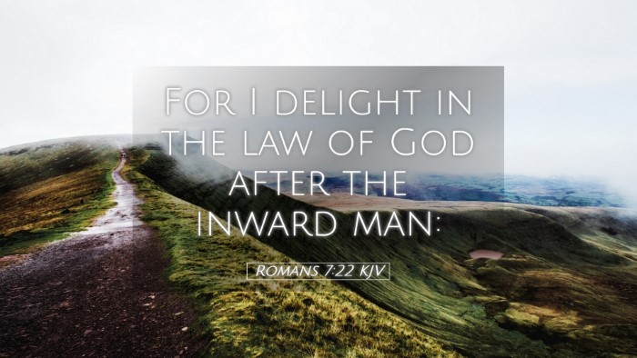 Picture 05 - Romans 7:22 KJV Desktop Wallpaper - For I delight in the law of God after the inward - Desktop Bible Verse Wallpaper