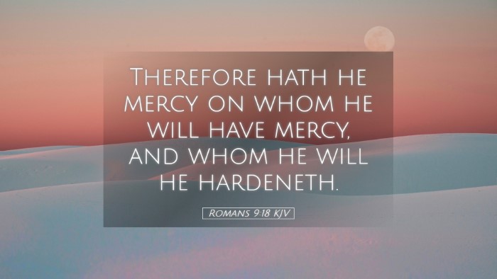 Picture 05 - Romans 9:18 KJV Desktop Wallpaper - Therefore hath he mercy on whom he will have - Desktop Bible Verse Wallpaper