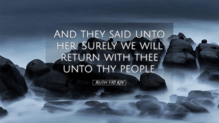Picture 05 - Ruth 1:10 KJV Desktop Wallpaper - And they said unto her, Surely we will return - Desktop Bible Verse Wallpaper
