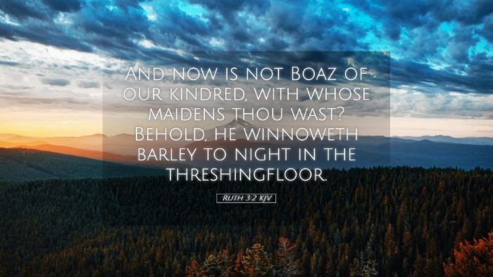 Picture 05 - Ruth 3:2 KJV Desktop Wallpaper - And now is not Boaz of our kindred, with whose - Desktop Bible Verse Wallpaper