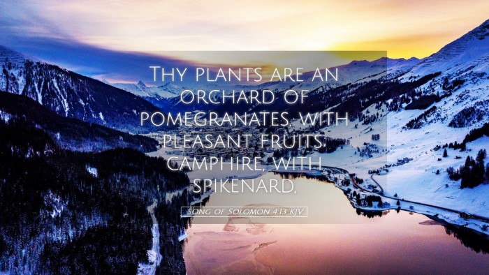 Picture 05 - Song of Solomon 4:13 KJV Desktop Wallpaper - Thy plants are an orchard of pomegranates, with - Desktop Bible Verse Wallpaper