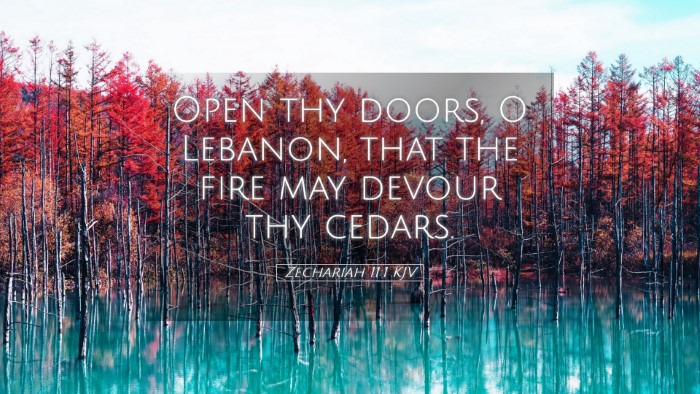 Picture 05 - Zechariah 11:1 KJV Desktop Wallpaper - Open thy doors, O Lebanon, that the fire may - Desktop Bible Verse Wallpaper
