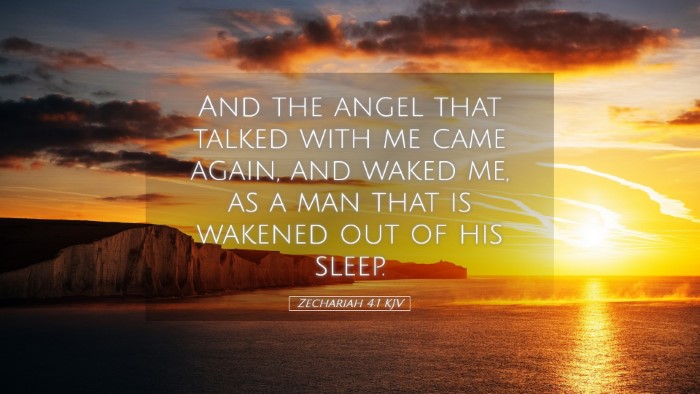 Picture 05 - Zechariah 4:1 KJV Desktop Wallpaper - And the angel that talked with me came again, and - Desktop Bible Verse Wallpaper