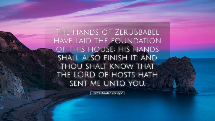 Picture 05 - Zechariah 4:9 KJV Desktop Wallpaper - The hands of Zerubbabel have laid the foundation - Desktop Bible Verse Wallpaper
