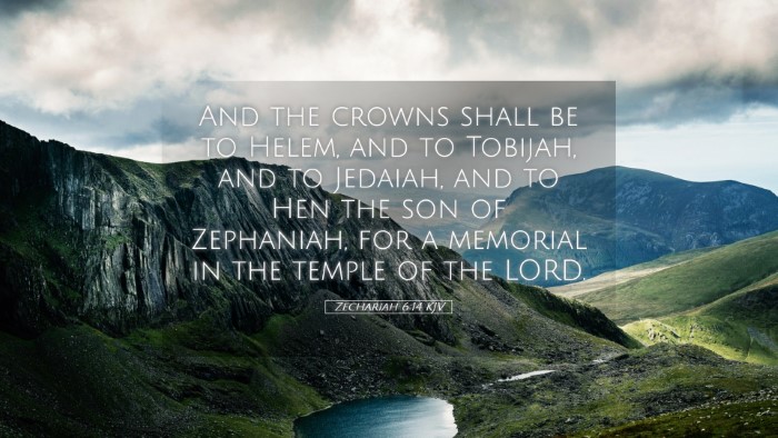 Picture 05 - Zechariah 6:14 KJV Desktop Wallpaper - And the crowns shall be to Helem, and to Tobijah, - Desktop Bible Verse Wallpaper