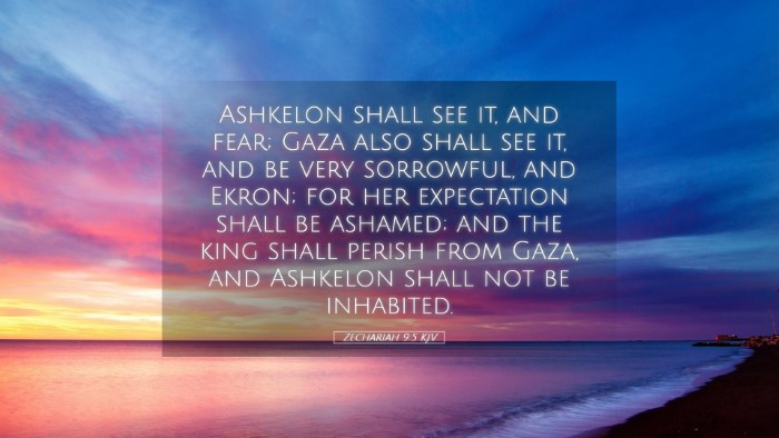 Picture 05 - Zechariah 9:5 KJV Desktop Wallpaper - Ashkelon shall see it, and fear; Gaza also shall - Desktop Bible Verse Wallpaper