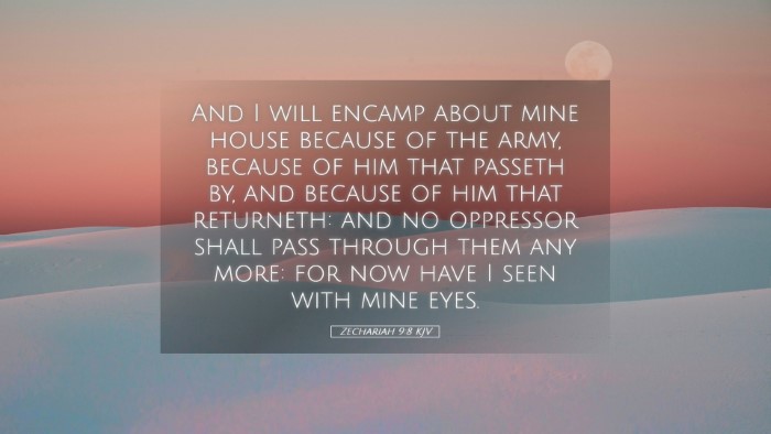 Picture 05 - Zechariah 9:8 KJV Desktop Wallpaper - And I will encamp about mine house because of the - Desktop Bible Verse Wallpaper