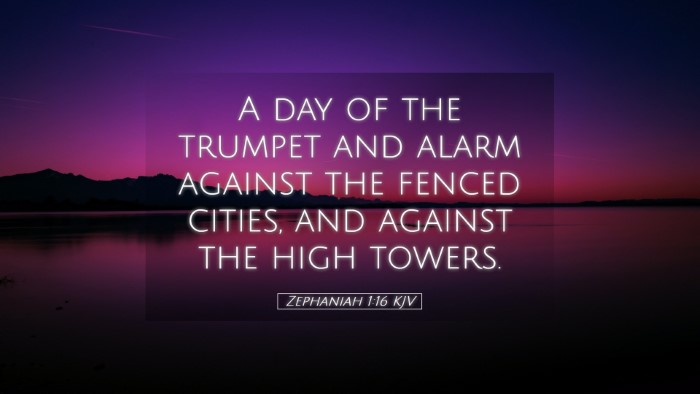 Picture 05 - Zephaniah 1:16 KJV Desktop Wallpaper - A day of the trumpet and alarm against the fenced - Desktop Bible Verse Wallpaper