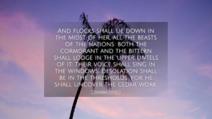 Picture 05 - Zephaniah 2:14 KJV Desktop Wallpaper - And flocks shall lie down in the midst of her, - Desktop Bible Verse Wallpaper