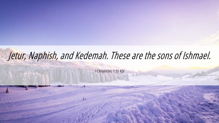 Picture 06 - 1 Chronicles 1:31 KJV Desktop Wallpaper - Jetur, Naphish, and Kedemah. These are the sons - Desktop Bible Verse Wallpaper