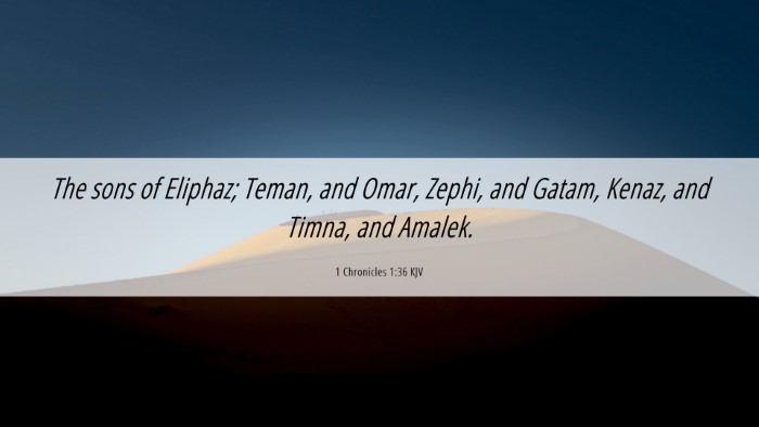 Picture 06 - 1 Chronicles 1:36 KJV Desktop Wallpaper - The sons of Eliphaz; Teman, and Omar, Zephi, and - Desktop Bible Verse Wallpaper