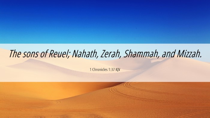 Picture 06 - 1 Chronicles 1:37 KJV Desktop Wallpaper - The sons of Reuel; Nahath, Zerah, Shammah, and - Desktop Bible Verse Wallpaper