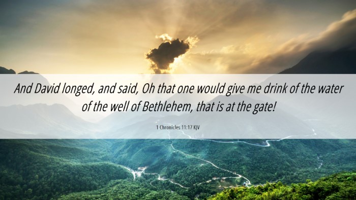 Picture 06 - 1 Chronicles 11:17 KJV Desktop Wallpaper - And David longed, and said, Oh that one would - Desktop Bible Verse Wallpaper