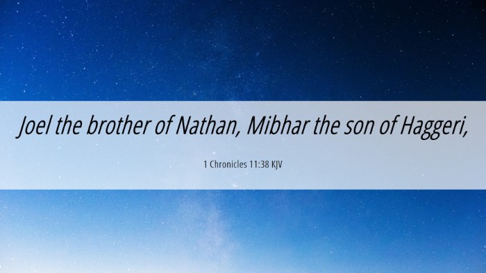 Picture 06 - 1 Chronicles 11:38 KJV Desktop Wallpaper - Joel the brother of Nathan, Mibhar the son of - Desktop Bible Verse Wallpaper