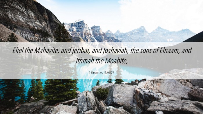 Picture 06 - 1 Chronicles 11:46 KJV Desktop Wallpaper - Eliel the Mahavite, and Jeribai, and Joshaviah, - Desktop Bible Verse Wallpaper