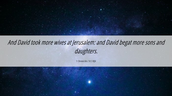 Picture 06 - 1 Chronicles 14:3 KJV Desktop Wallpaper - And David took more wives at Jerusalem: and David - Desktop Bible Verse Wallpaper