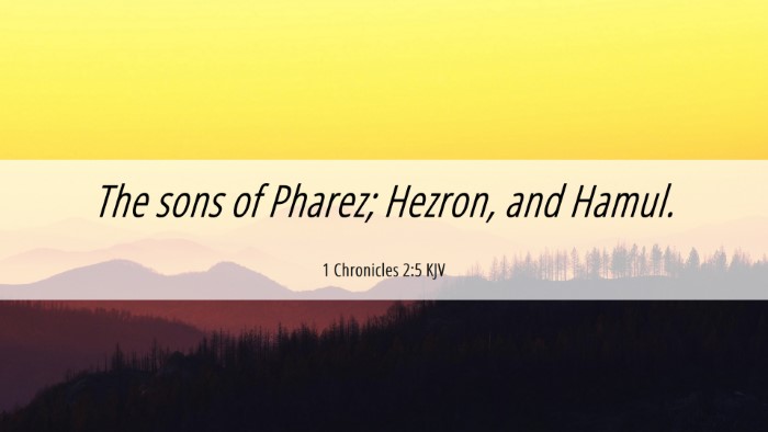 Picture 06 - 1 Chronicles 2:5 KJV Desktop Wallpaper - The sons of Pharez; Hezron, and - Desktop Bible Verse Wallpaper