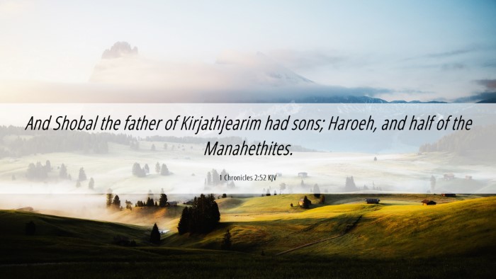 Picture 06 - 1 Chronicles 2:52 KJV Desktop Wallpaper - And Shobal the father of Kirjathjearim had sons; - Desktop Bible Verse Wallpaper