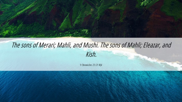 Picture 06 - 1 Chronicles 23:21 KJV Desktop Wallpaper - The sons of Merari; Mahli, and Mushi. The sons of - Desktop Bible Verse Wallpaper