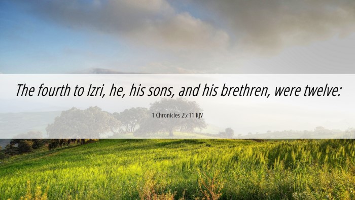Picture 06 - 1 Chronicles 25:11 KJV Desktop Wallpaper - The fourth to Izri, he, his sons, and his - Desktop Bible Verse Wallpaper