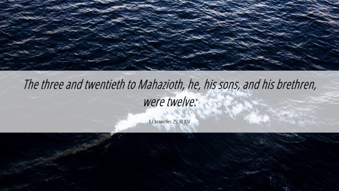 Picture 06 - 1 Chronicles 25:30 KJV Desktop Wallpaper - The three and twentieth to Mahazioth, he, his - Desktop Bible Verse Wallpaper