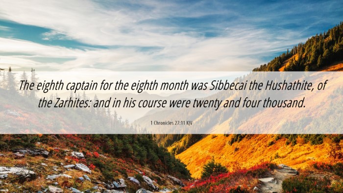 Picture 06 - 1 Chronicles 27:11 KJV Desktop Wallpaper - The eighth captain for the eighth month was - Desktop Bible Verse Wallpaper
